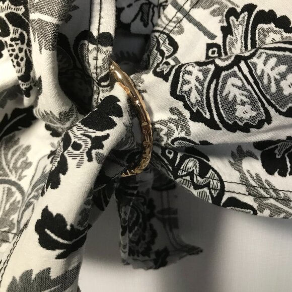 Joseph Ribkoff Womens Jacket Sz 8 Black White Floral 3\4 Sleeve Zip Closure - Picture 4 of 11